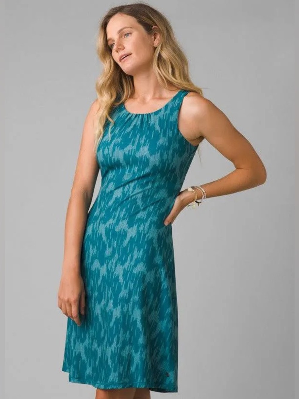 Prana Skypath Dress Open Back Cut Out Teal Blue Green Athletic Size XL